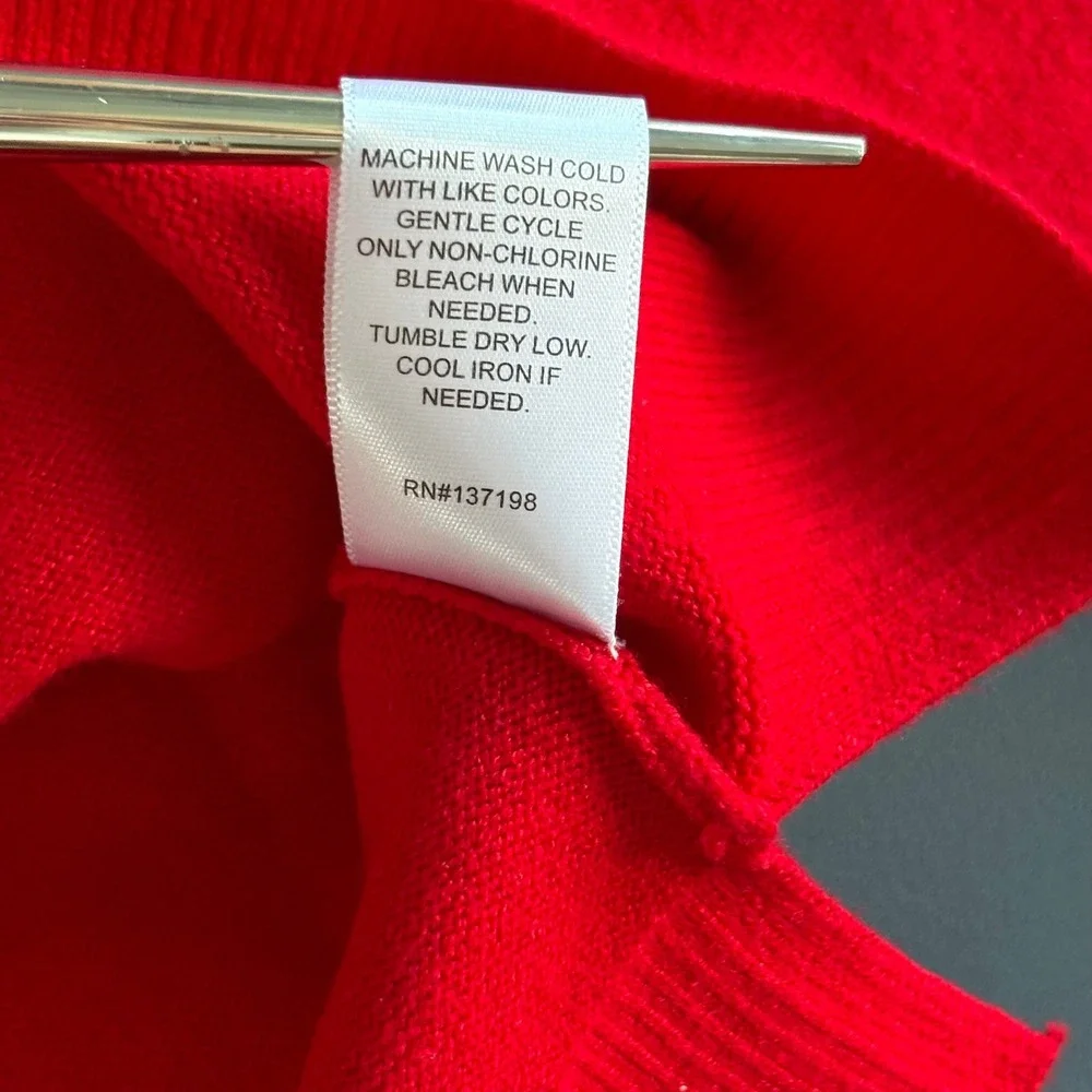 Kerri Rosenthal XO KR Red Love Heart Elbow Patch Sweater | Size Medium